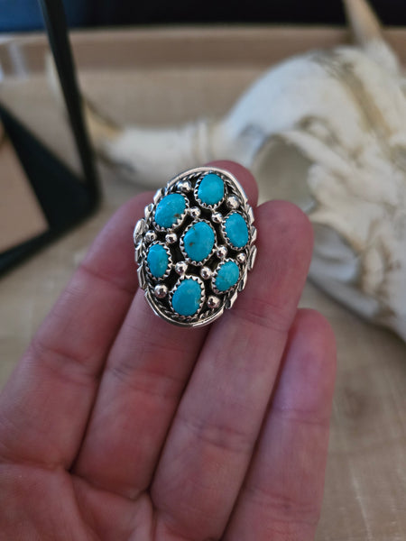 MELVIN CHEE TURQUOISE CLUSTER RING