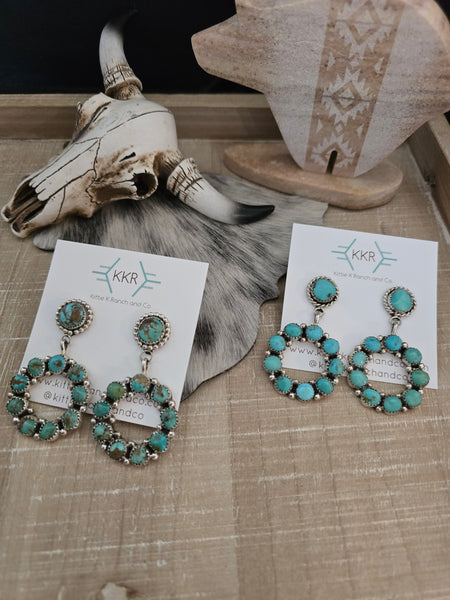 MAXINE RAMIREZ KINGMAN TURQUOISE ETERNITY EARRINGS