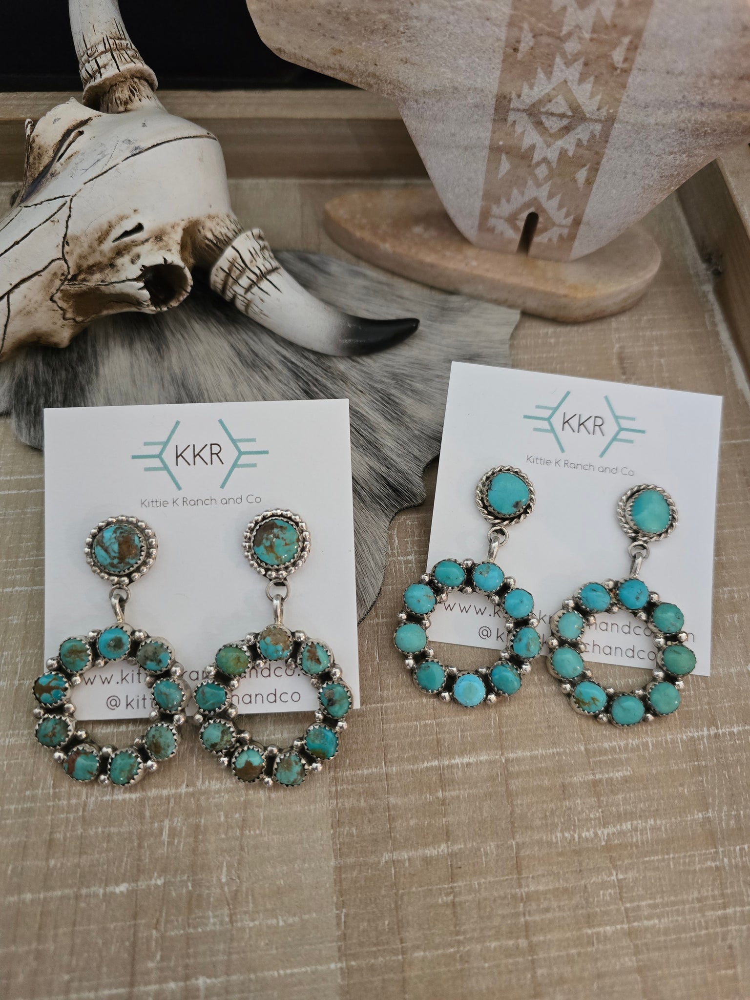 MAXINE RAMIREZ KINGMAN TURQUOISE ETERNITY EARRINGS