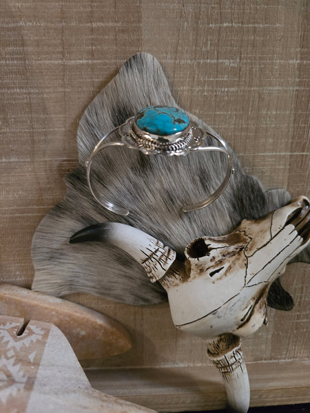 RAYMOND YAZZIE PILOT MOUNTAIN TURQUOISE CUFF