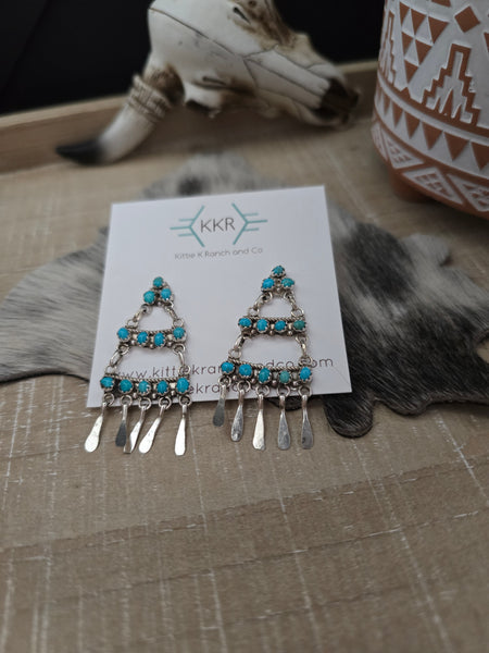 TURQUOISE CHANDELIER EARRINGS