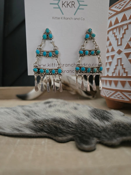 TURQUOISE CHANDELIER EARRINGS