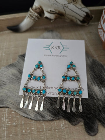 TURQUOISE CHANDELIER EARRINGS