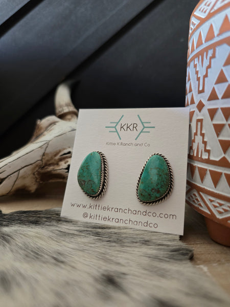 FREDA MARTINEZ KINGMAN TURQUOISE EARRINGS