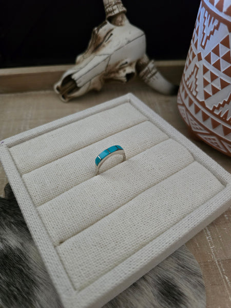 ROSINA KANESTA THIN ZUNI STACKER TURQUOISE RING