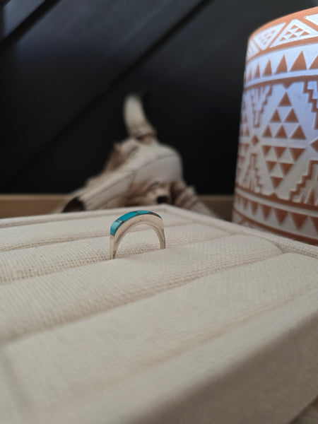 ROSINA KANESTA THIN ZUNI STACKER TURQUOISE RING