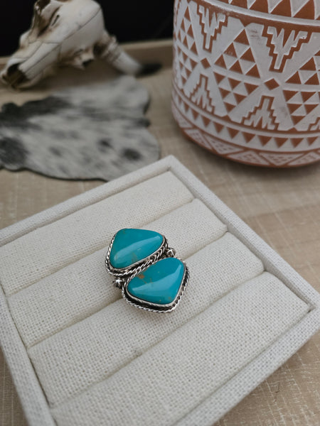 RAYMOND YAZZIE TRIANGLE TURQUOISE RING