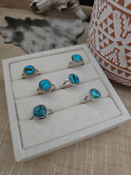 IDA McCRAE SLEEPING BEAUTY TURQUOISE NUGGET RING