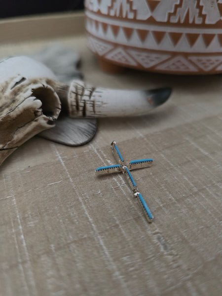 ASHLEY LAATE TURQUOISE CROSS PENDANT