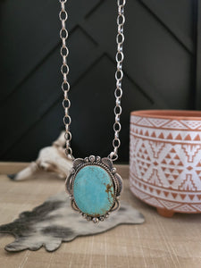 GILBERT TOM #8 TURQUOISE PENDANT NECKLACE