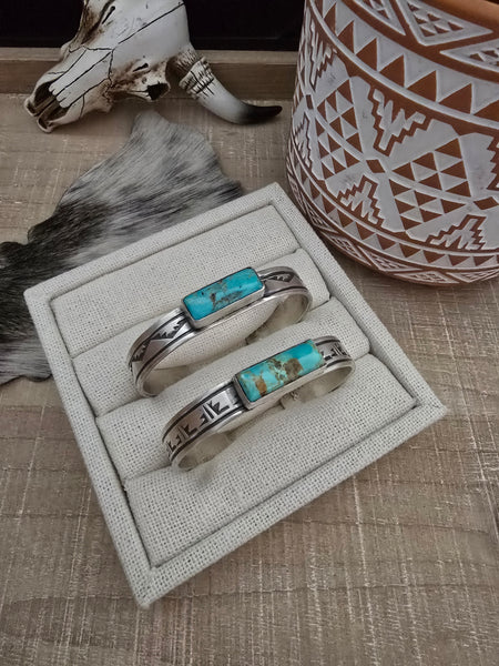 RICK ENRIQUEZ NAVAJO TURQUOISE BAR CUFF