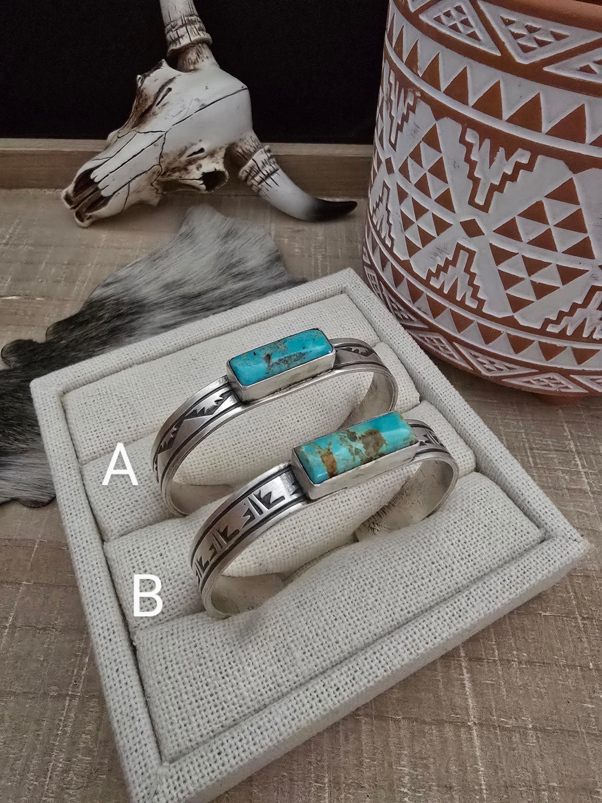 RICK ENRIQUEZ NAVAJO TURQUOISE BAR CUFF – Kittie K Ranch and Co