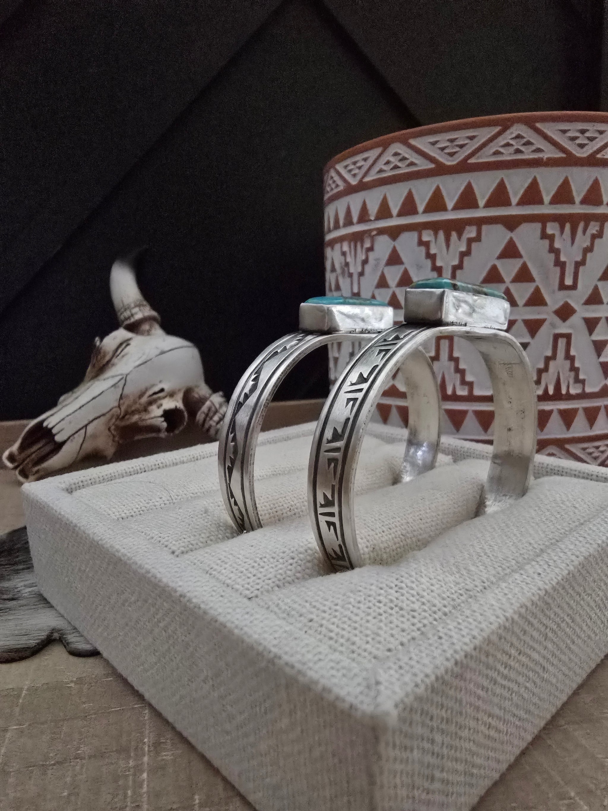 RICK ENRIQUEZ NAVAJO TURQUOISE BAR CUFF – Kittie K Ranch and Co RICK ENRIQUEZ NAVAJO TURQUOISE BAR CUFF – Kittie K Ranch and Co