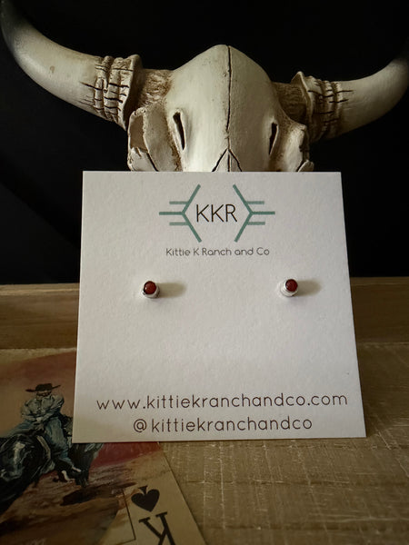 ADRIAN YAZZIE CORAL STUDS