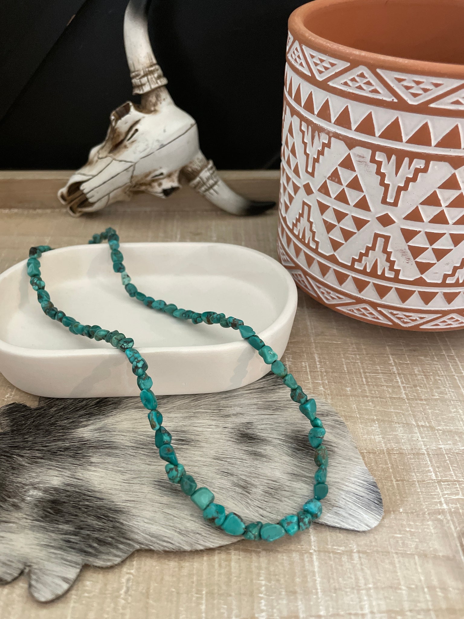 BROKEN HEART TURQUOISE NUGGET NECKLACE