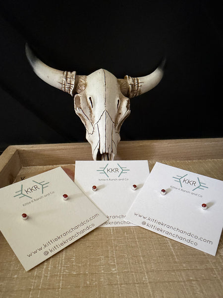 ADRIAN YAZZIE CORAL STUDS