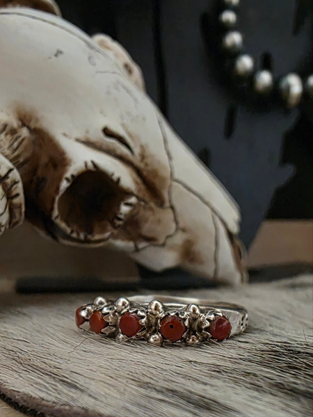 MURRAY HANNAWEEKA STERLING SILVER AND CORAL BAND