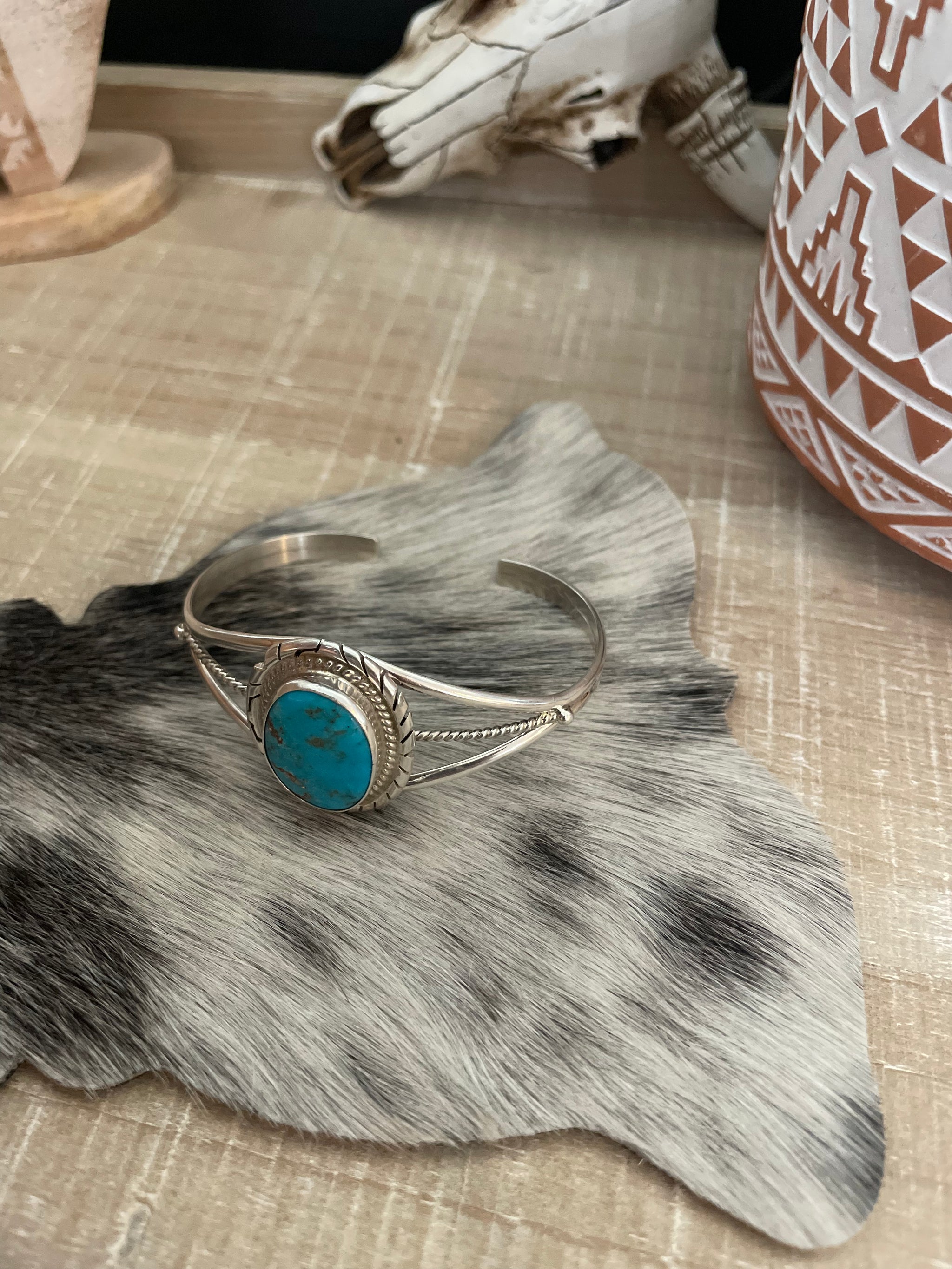 PEGGY SKEETS KINGMAN TURQUOISE CUFF – Kittie K Ranch and Co