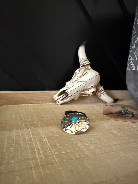 PHIL LYNN TURQUOISE CONCHO HAIR TIE