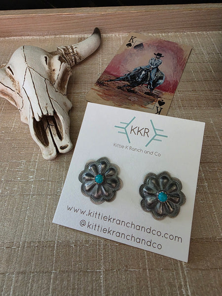 DALE MORGAN TURQUOISE STONE CONCHO STUDS