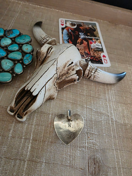 PAULINE NELSON CONCHO TURQUOISE HEART PENDANT