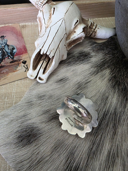 SHIRLEE G LEE GENUINE TURQUOISE AND SPINY OYSTER RING