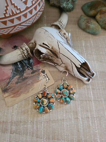 JASON BENALLY CLUSTER MIXED STONE EARRINGS