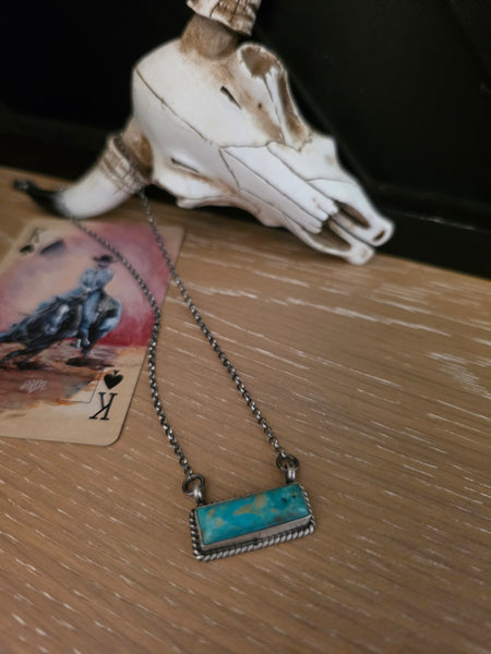 THE DIXON LITTLE TURQUOISE BAR NECKLACE