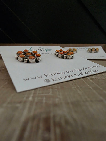 THE MAXINE RAMIREZ SPINY OYSTER SHELL CLUSTER STUDS