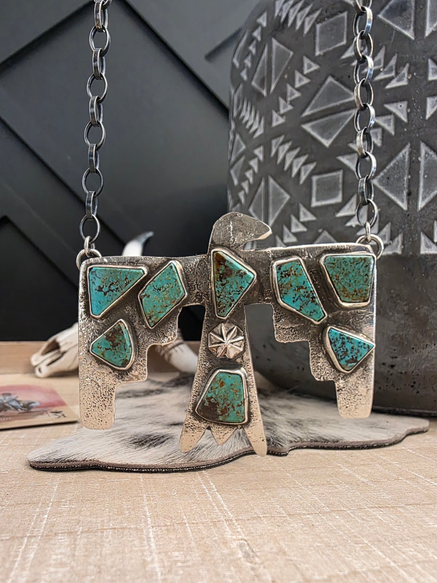 JUDE CANDELARIA ZUNI TURQUOISE THUNDERBIRD NECKLACE – Kittie K