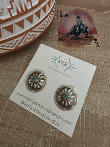 JOAN BEGAY SMALL TURQUOISE CONCHO STUDS