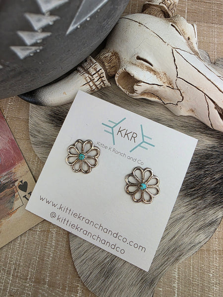 BRUCE CHEE TURQUOISE BLOSSOM EARRINGS