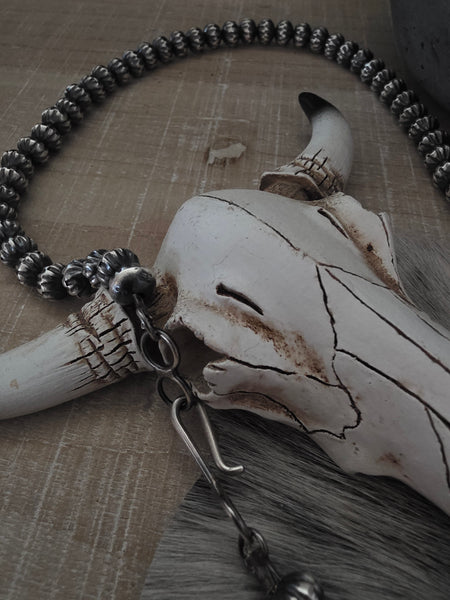 TONISHA HALEY STERLING SILVER HANDMADE STAMPED NAVAJO PEARLS
