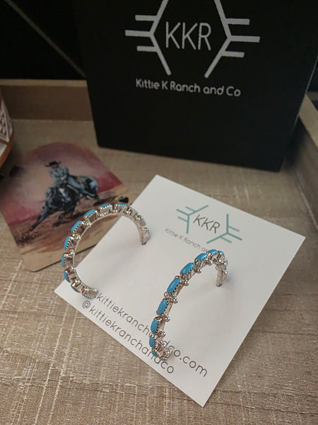 THE BERNARD CACHINI TURQUOISE HOOP EARRINGS