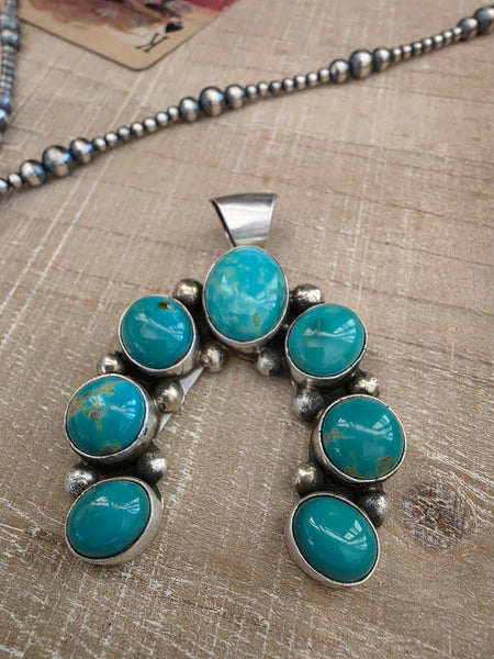 AUGUSTINE LARGO KINGMAN TURQUOISE NAJA PENDANT