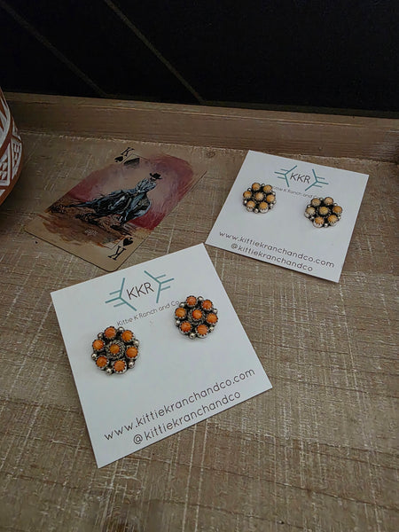 THE MAXINE RAMIREZ SPINY OYSTER SHELL CLUSTER STUDS