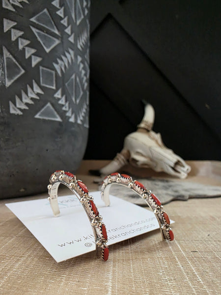 MURRAY HANNAWEEKA CORAL HOOP EARRINGS
