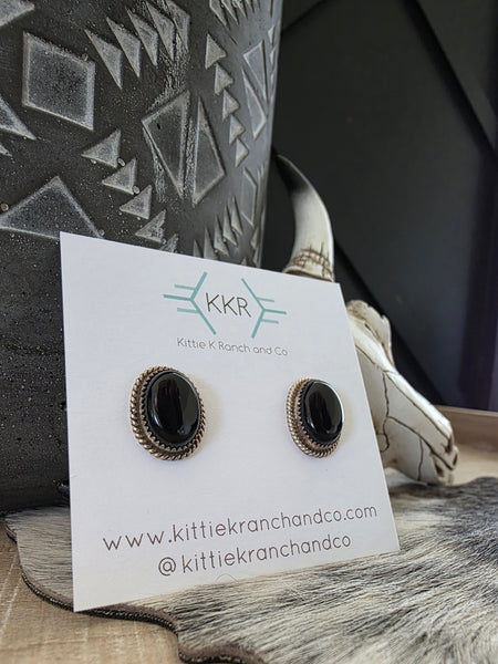LETRICIA LARGO LARGE ONYX EARRINGS