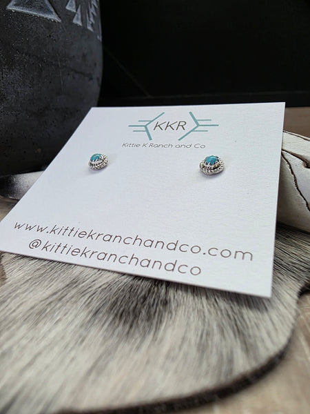 ALICE JOHNSON SLEEPING BEAUTY TURQUOISE STUDS