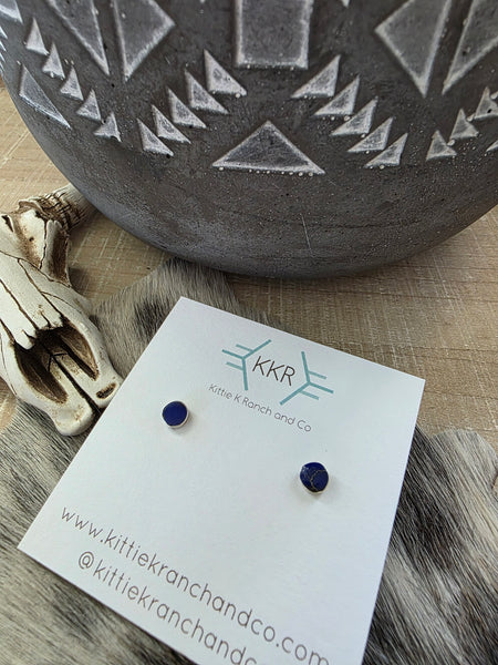 CELENA ROSETTA LAPIS STUD EARRINGS
