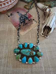 GERALDINE JAMES KINGMAN TURQUOISE CLUSTER NECKLACE
