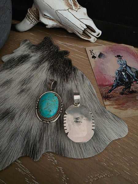 FREDA MARTINEZ KINGMAN TURQUOISE PENDANT
