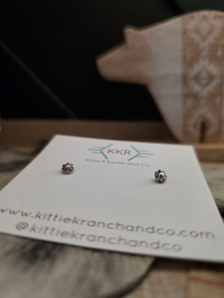 ADRIAN YAZZIE STAMPED STERLING SILVER STUDS