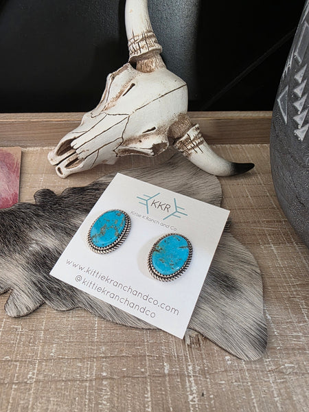 LARRY ETCITTY TURQUOISE STUD EARRINGS