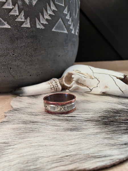 WYLIE SECATERO COPPER AND SILVER RING