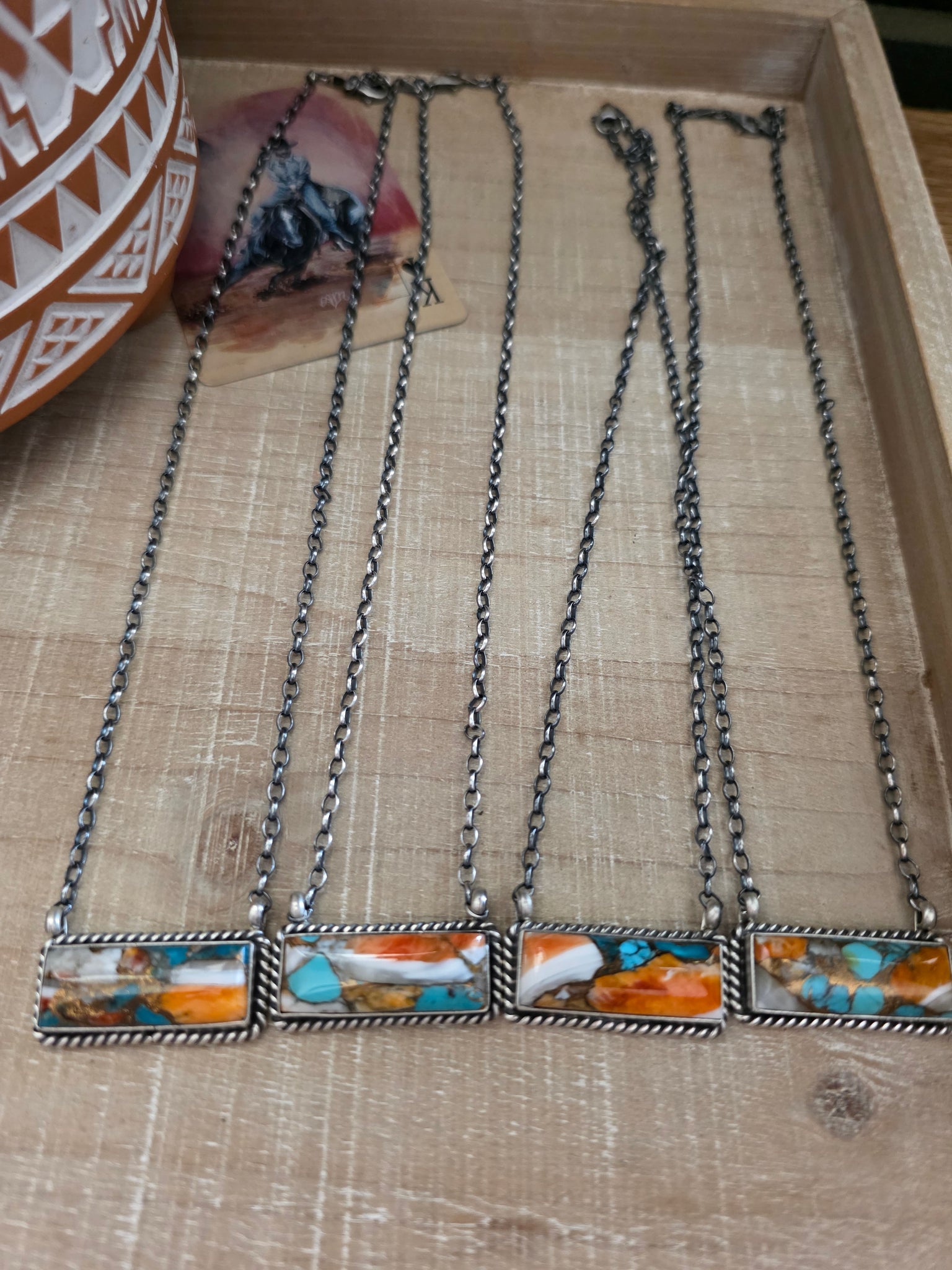 THE JOHNNY DIXON ORANGE CRUSH LARGE BAR NECKLACE