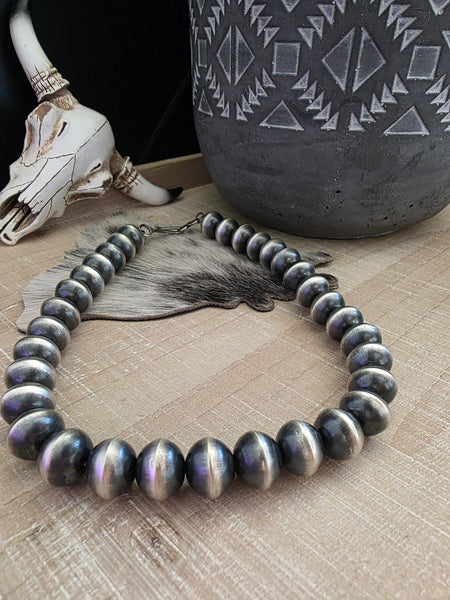 TONISHA HALEY STERLING SILVER HANDMADE NAVAJO PEARLS