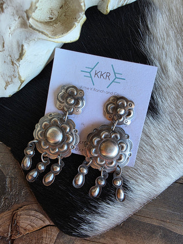 GABRIELA YAZZIE CONCHO DANGLE EARRINGS