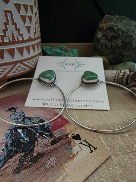 ELOUISE KEE KINGMAN TURQUOISE HOOP EARRINGS