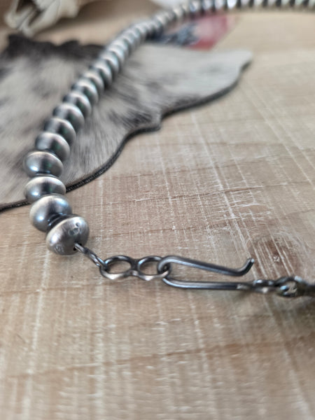 TONISHA HALEY STERLING SILVER 10 MM HANDMADE NAVAJO PEARLS
